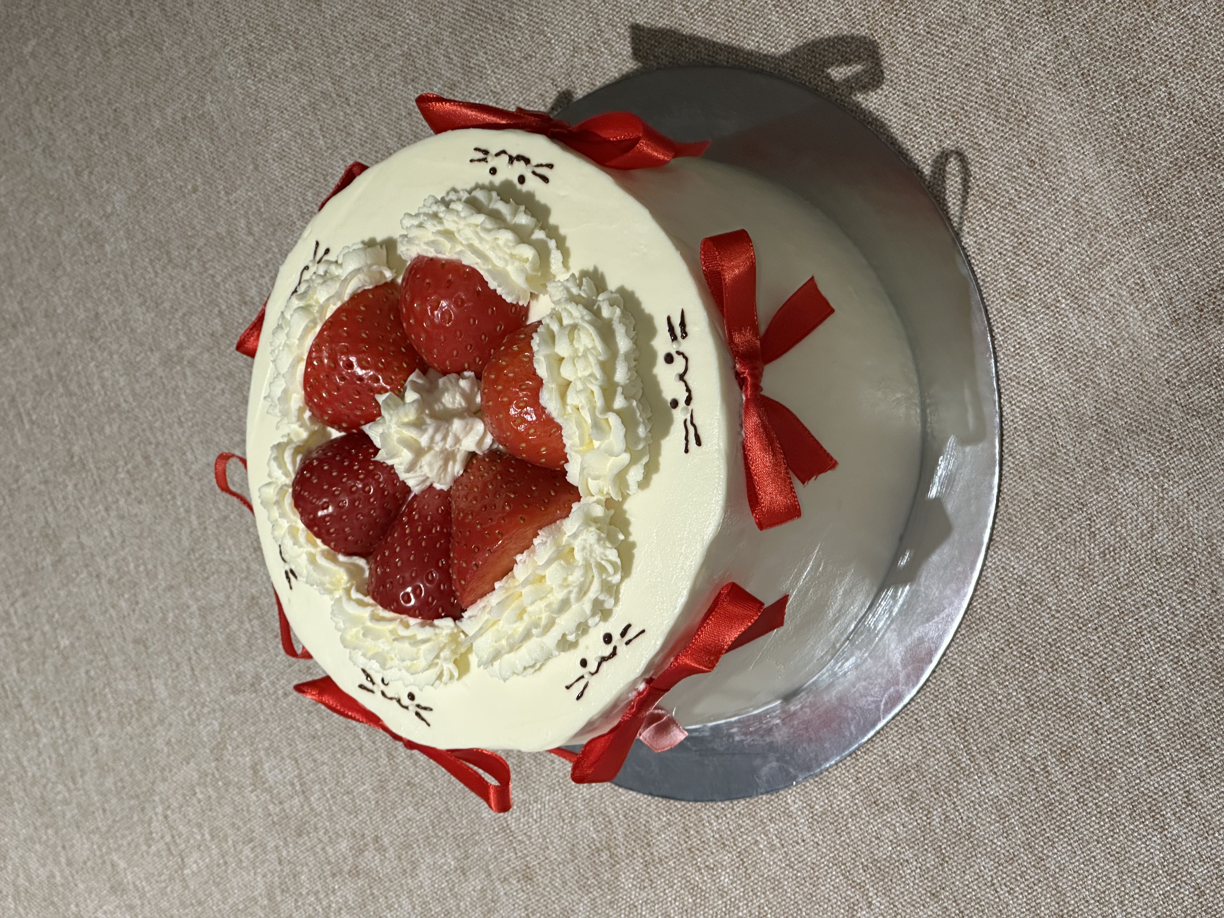 Strawberry cream custom cake