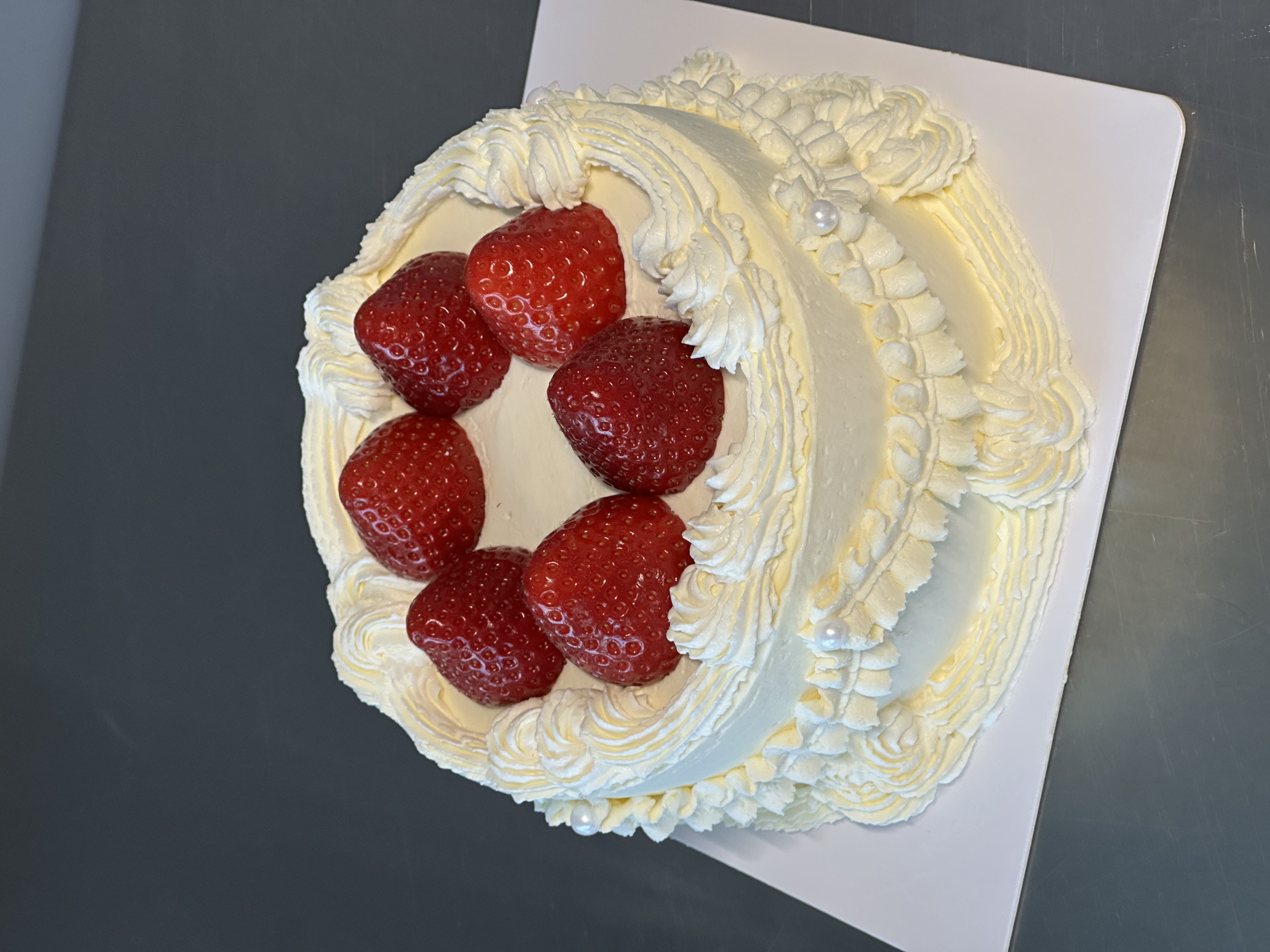 Strawberry cream custom cake
