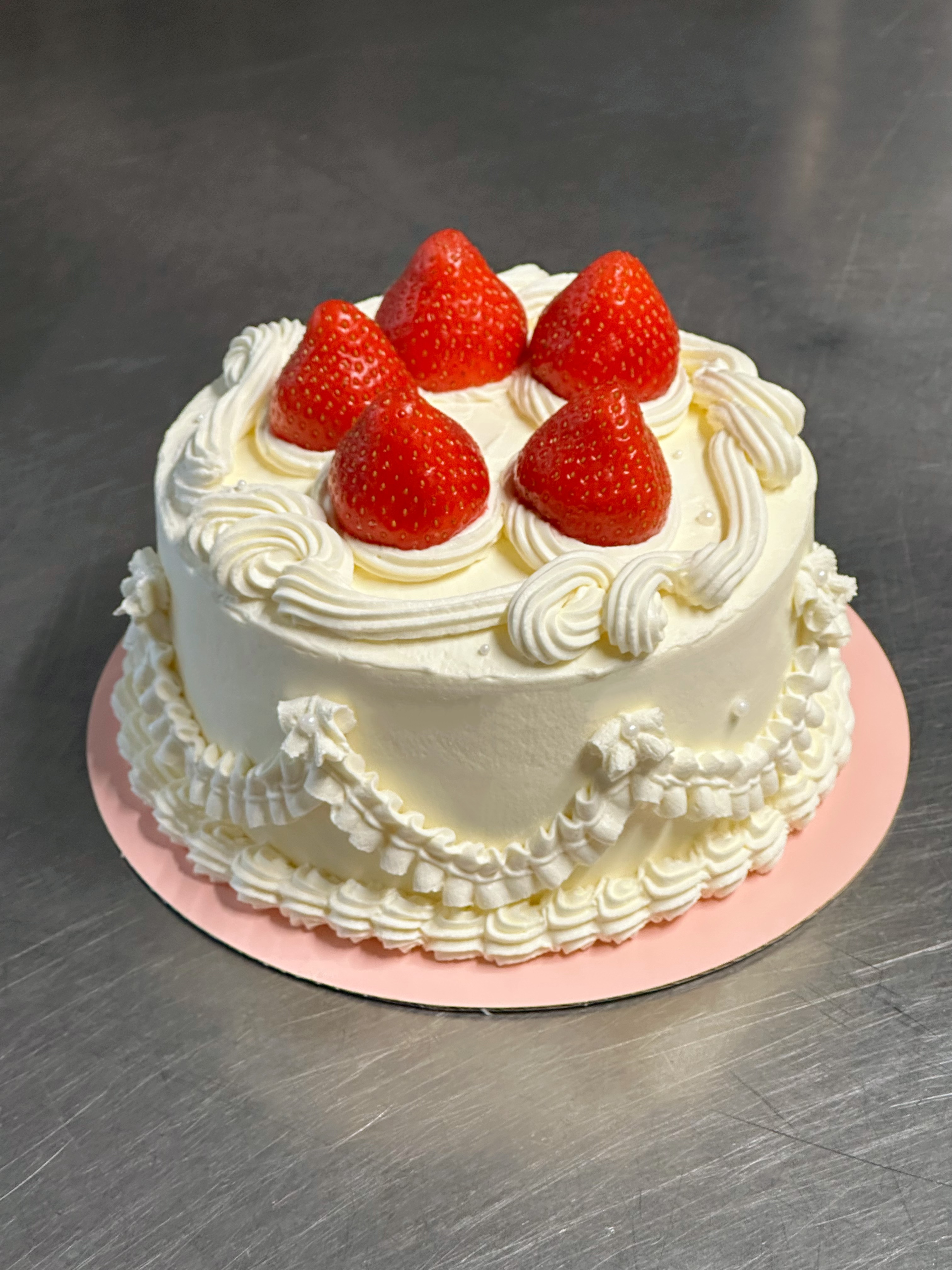 Strawberry cream custom cake